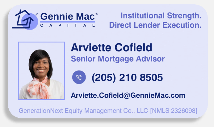 Arviette Cofield business card