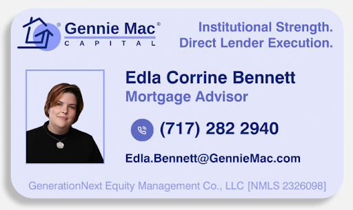 Edla Corrine Bennett business card